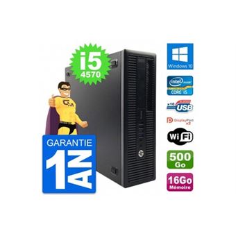 Pc hp prodesk 600 g1 sff intel i5-4570 ram 16go disque 500go windows 10 wifi - 1