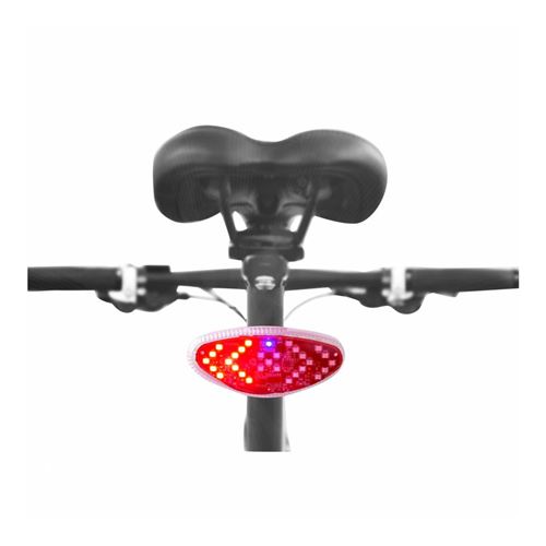 Eclairage velo usb arriere sur tige de selle avec bouton indicateur de direction sans fil Rouge