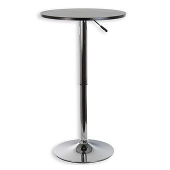 Table Haute De Bar Vista Mdf Laque Noir Mat Achat Prix Fnac