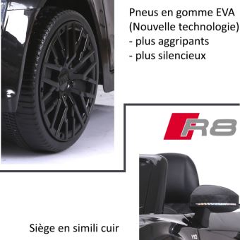 Voiture Electrique Enfant 12 Volts Nouvelle Audi R8 Pack Luxe Noir A Telecommande Parentale Siege Simili Cuir Zudio Bluetooth Vehicule Electrique Pour Enfant Achat Prix Fnac