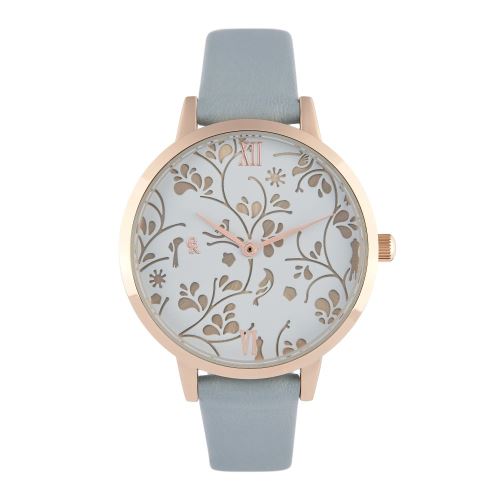 Montre Femme Charlotte Raffaelli à Quartz Cadran Blanc 36mm Et Bracelet Rose Gold En PU CRS18044