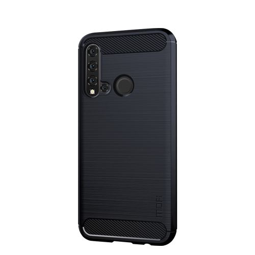 Coque en TPU fibre de carbone bleu foncé pour votre Huawei P20 lite (2019)/Nova 5i