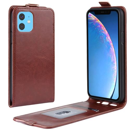 Etui en PU retournement vertical marron pour votre Apple iPhone 6.1 pouces (2019)