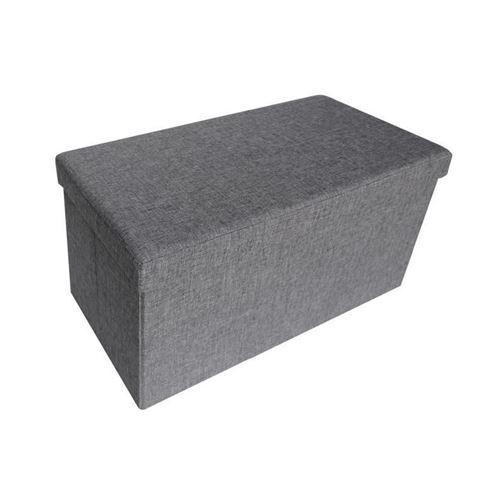 COSY Banc coffre de rangement pliable 76x38x38cm - GRIS CHINE