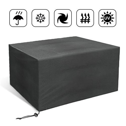 Housse de protection table rectangulaire de jardin 110×110×65cm noir HOMBUY