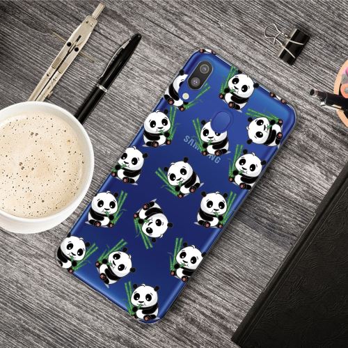 Coque en TPU impression de motifs clair pandas pour votre Samsung Galaxy M20