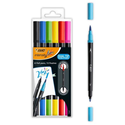 Feutres d'écriture Bic intensity - Double pointe - 6 pcs