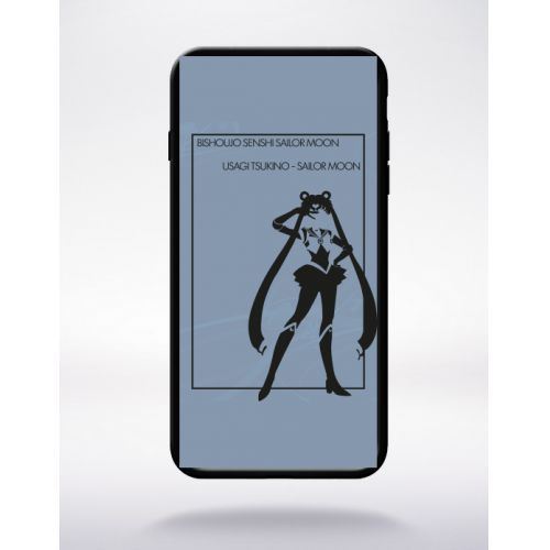 Coque sailor moon compatible apple iphone 7 plus bord noir silicone