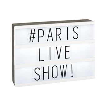 Boite A Message Lumineuse 85 Lettres Symboles 30 X 22 X 6 Cm Deco