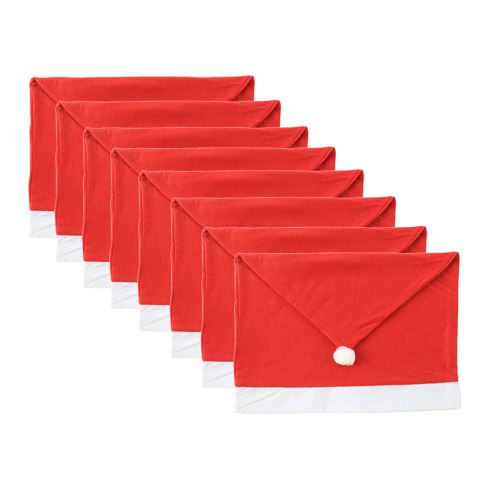 8Pcs Père Noël Président Chapeau Housses de Chaises Dîner de Noël Décor de Noël Ensembles Cap JJZS107