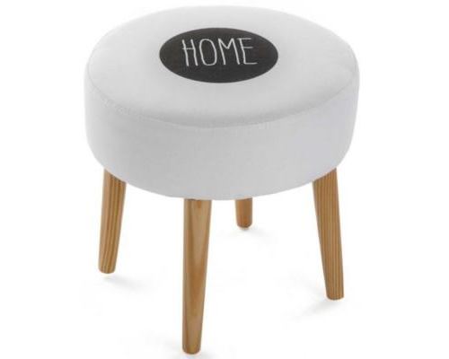tabouret rond home Blanc - Taille 35 x 35 x 35 cm