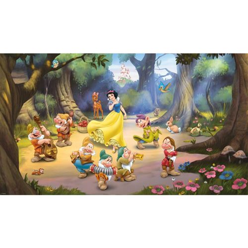 MY AGENCIES Papier peint panoramique encollé Blanche neige et les 7 nains de Disney - Danse dans les bois - 320 cmx 182,88 cm