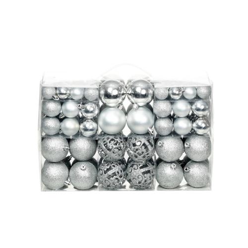 vidaXL Kerstballenset 6 cm zilver 100-delig