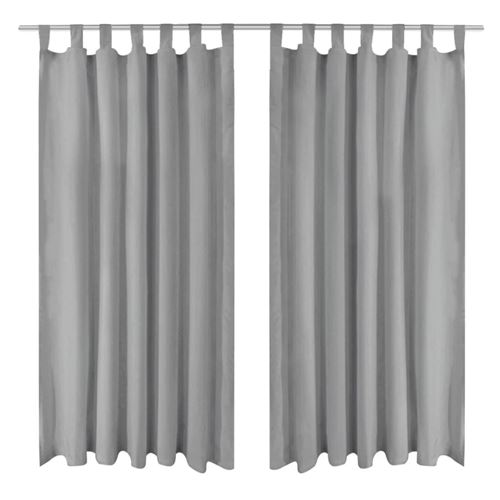 vidaXL Rideau occultant avec boucles 2 pcs 140 x 225 cm Gris