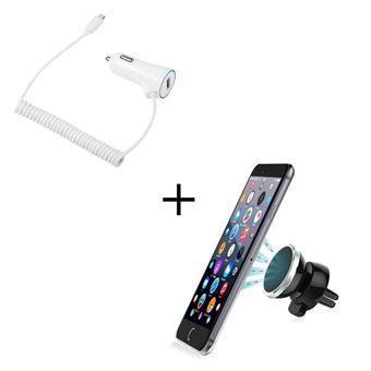 Pack Voiture Pour Iphone Xr Cable Chargeur Lightning Allume