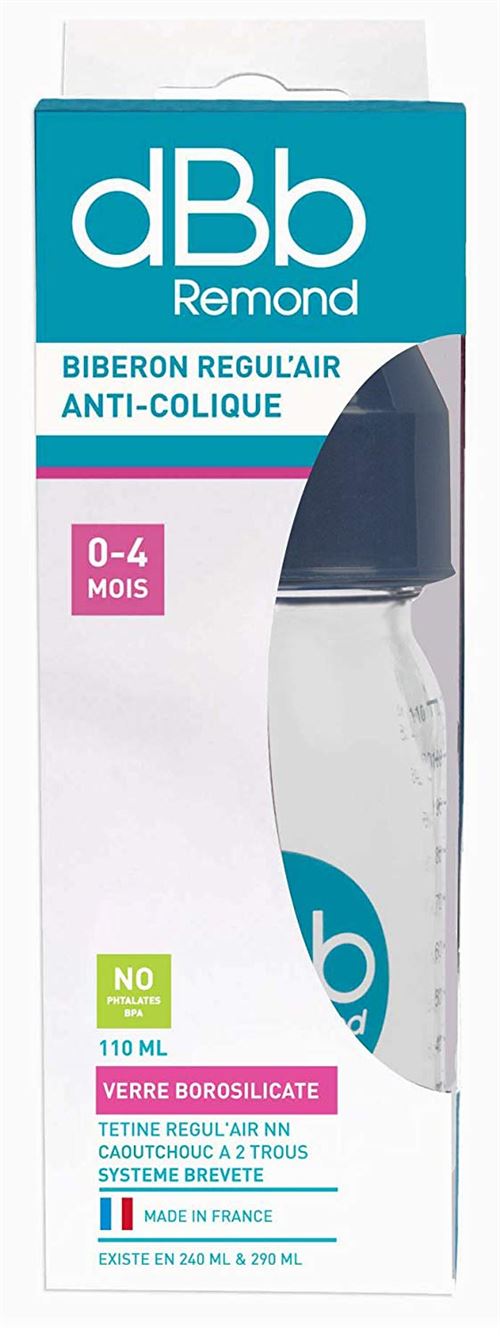 dBb Remond Régul'Air Biberon pour Jus de Fruit avec Tétine NN en Caoutchouc sous Boîte Marine