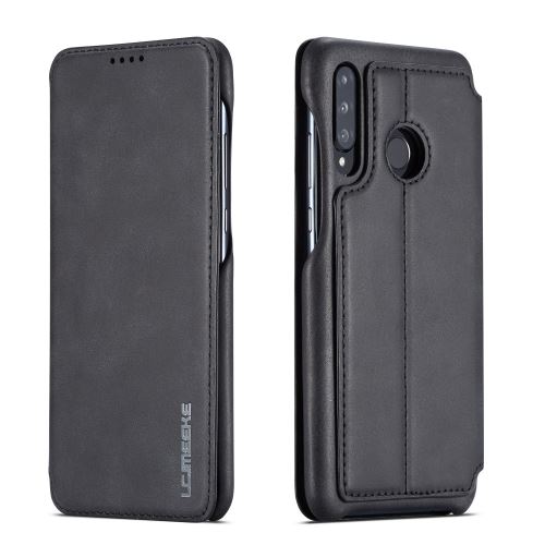 Etui en PU porte-cartes rétro noir pour votre Huawei P30 Lite