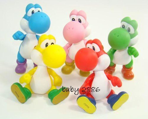 Ensemble de 5 figurines Yoshi en couleurs ~ Collection de figurines de personnages de Super Mario 3 ~