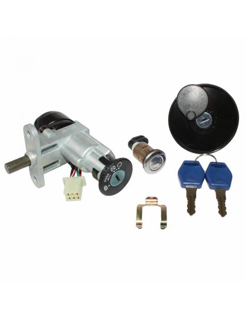 Contacteur a cle scoot adaptable keeway 50 matrix 2006+ (avec serrure de selle + bouchon essence) -selection p2r-