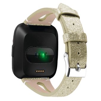 Bracelet Cuir CeMiKa Pour Fitbit Sense/Versa 3 - Cuir Véritable Avec Boucle Or Rose | Taille Unique