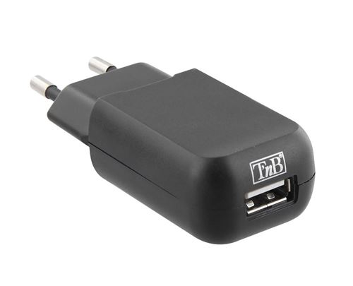 T'nB Chargeur Secteur USB 5V - 1A - Noir - Pour casque audio, MP3/MP4, Smartphones