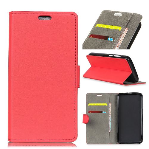 Etui en PU flip avec support rouge pour votre Huawei P30 Lite