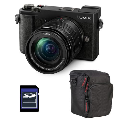 Panasonic appareil photo hybride lumix gx9 noir + 12-60 f/3.5-5.6 + sac et carte sd 4 go