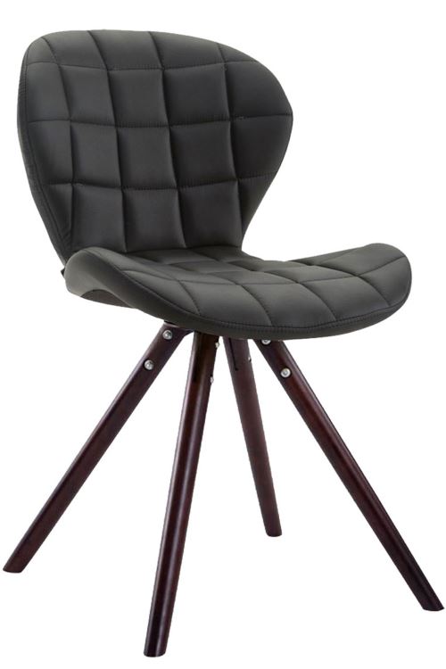 Chaise visiteur Alyssa similicuir piètement rond , Cappuccino/Noir