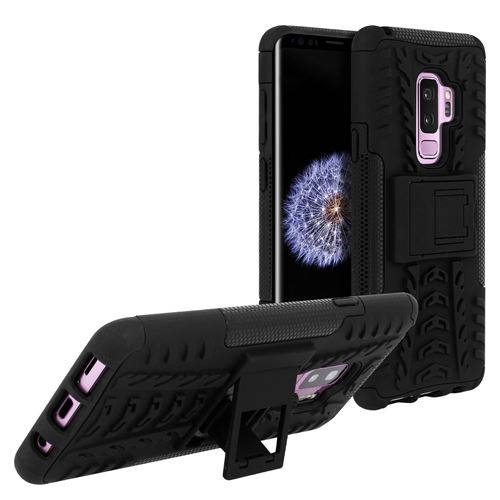 Coque Samsung Galaxy S9 Plus Protection Antichocs+Support Intégré - Noir