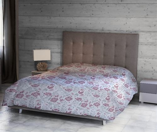 HOMEMANIA Courtepointe Juliet - Natura, Double, Hiver - pour le lit -Blanc, Rose, Gris en Microfibre, 260 x 250 cm