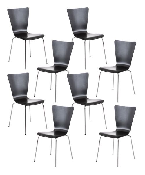 Lot de 8 chaises empilables Aaron , Noir