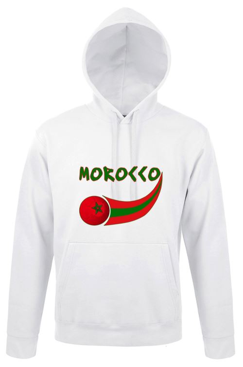 Supportershop Maroc Sweatshirt à Capuche Adulte, Blanc, FR : M (Taille Fabricant : M)