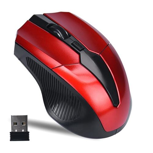 Souris de jeu sans fil Récepteur USB optique 2,4 GHz PC pour ordinateur portable - rouge