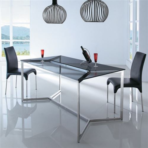 Table à manger en verre design BRUCE