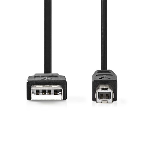 NEDIS USB 2.0 Cable - A Male - B Male - 0.5 m - Noir