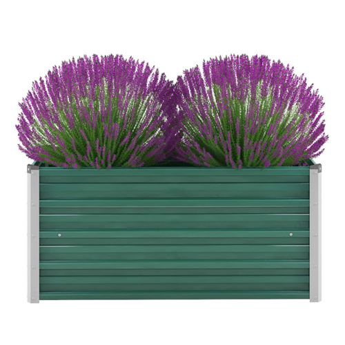 Vidaxl Vert Lit Surélevé De Jardin Acier Galvanisé 100X40x45 Cm