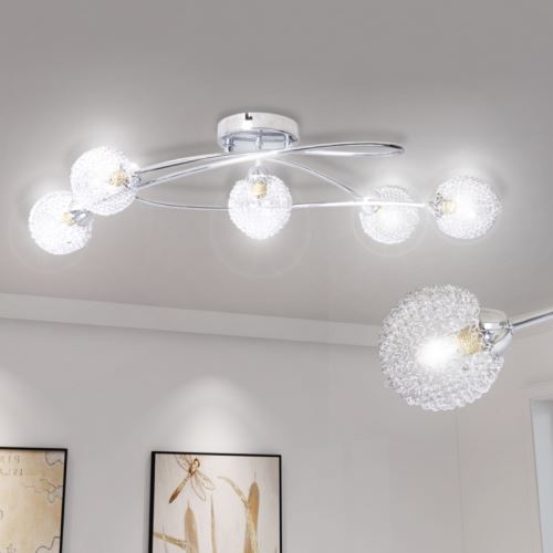 Lampe de plafond avec grillage métallique pour 5 ampoules G9