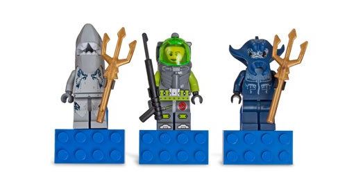 Lego Atlantis Magnet Set of 3 - Shark, Lance, Manta Warrior