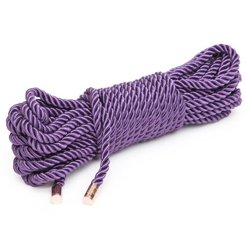 FIFTY SHADES OF GREY Fifty Shades Freed Want To Play - Corde de Bondage Douce et Résistante, Plaisir de Soumission BDSM, Prune & Métal Dorés
