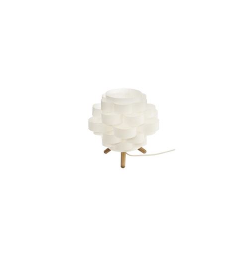 Lampe à Poser Trépied Bambou Nubi 22cm Blanc