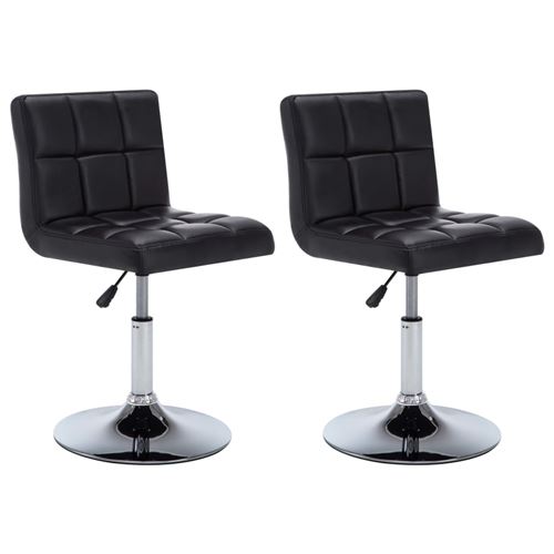 vidaXL Chaise pivotante 2 pcs Similicuir 50x43x85 cm Noir