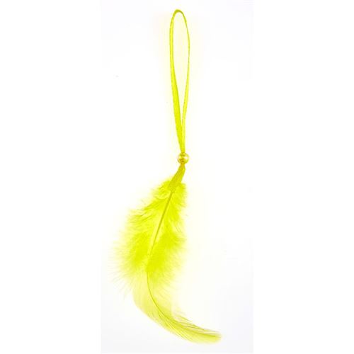 12 plumes avec lien jaune 16 cm