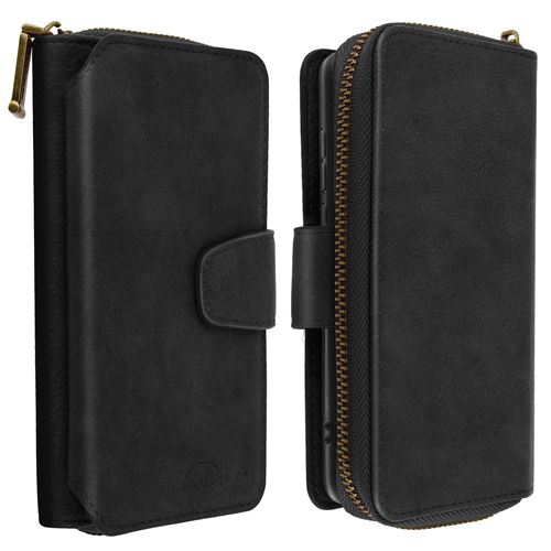 Housse pour Huawei P30 Lite / P30 Lite XL Cuir 2 en 1 Détachable Noir