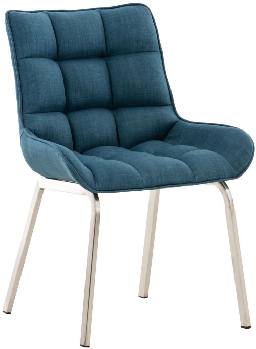 Chaise Saranda en Tissu avec Piètement en acier inoxydable - Assise Bleu
