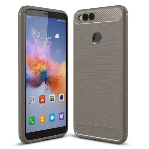 Huawei Honor 7X Coque Protection TPU Effet Carbone Brossé Gris ALS53206