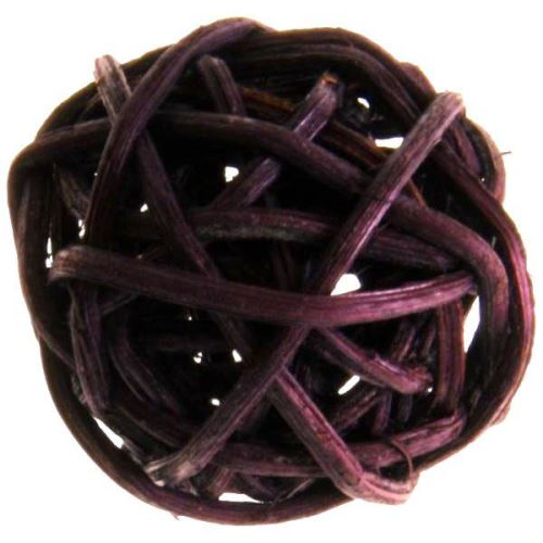 12 petites boules en rotin - chocolat 3 cm