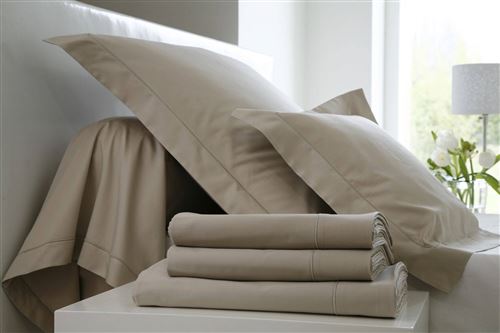 Taie d'oreiller Satin BLANC DES VOSGES - Chanvre - 65 x 65 cm