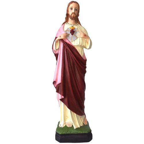 Statue Jsus Christ Sacr coeur Rouge Intrieur et extrieur 61cm