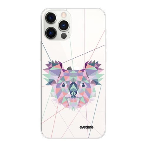 Coque pour iPhone 12/12 Pro souple transparente Koala outline Motif Ecriture Tendance [Evetane®]