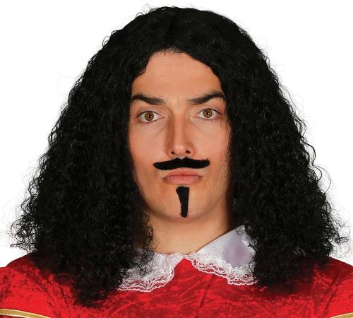 Perruque de l´époque avec moustache + barbiche en